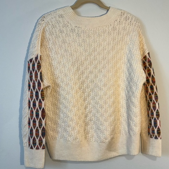 Room 34 Multicolor Cableknit Lattice Detail Sweater - Picture 6 of 7